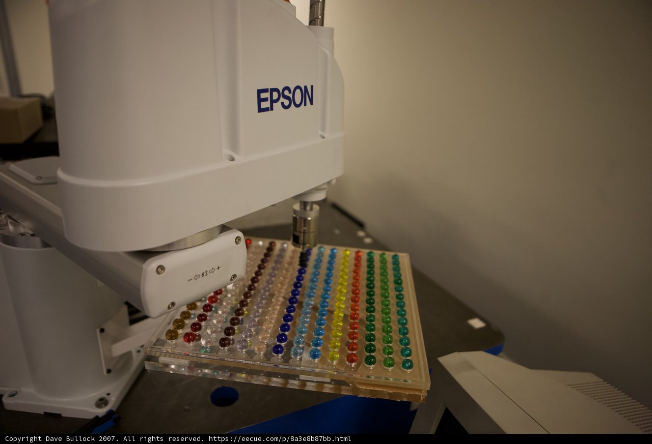 Colored Button Array in a Factory Laboratory