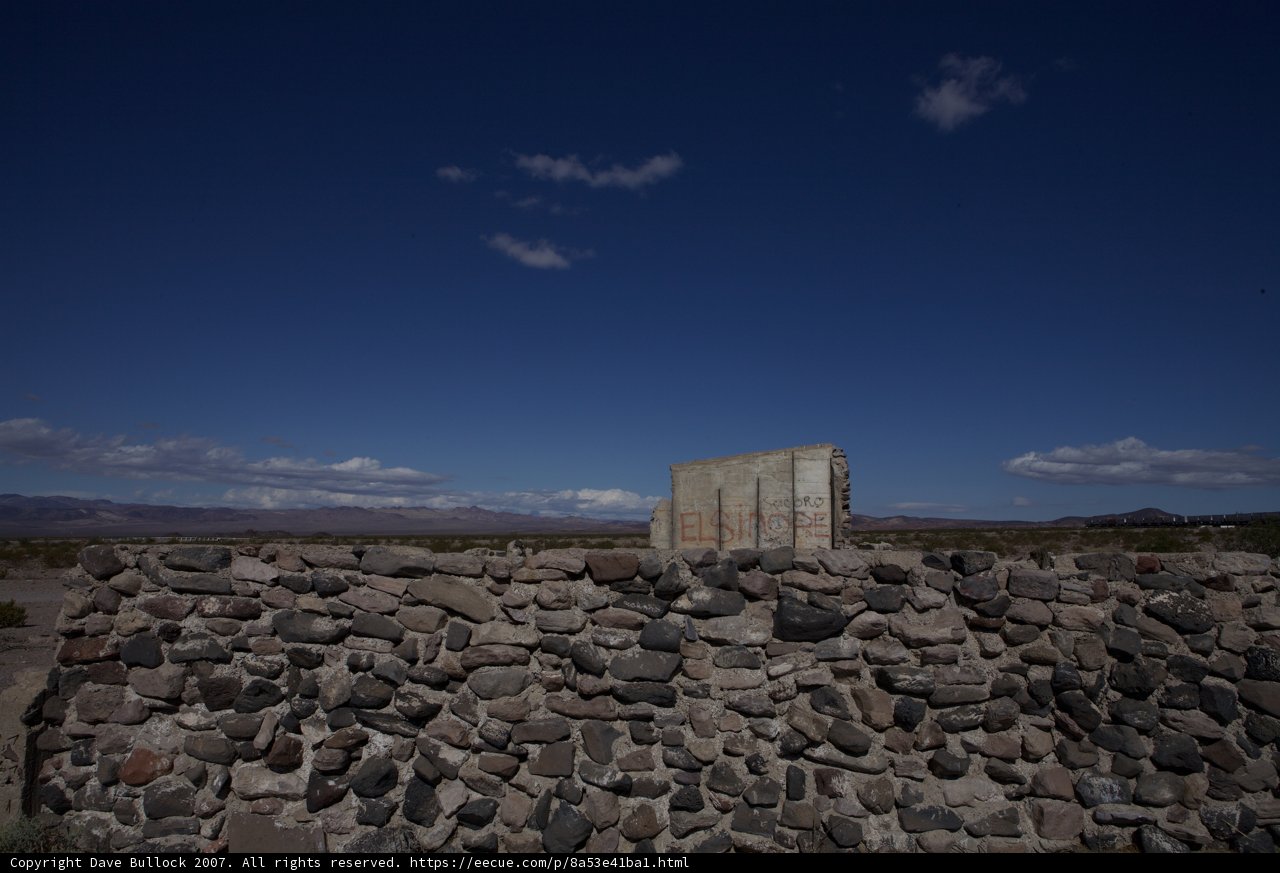 Stone Wall and Building