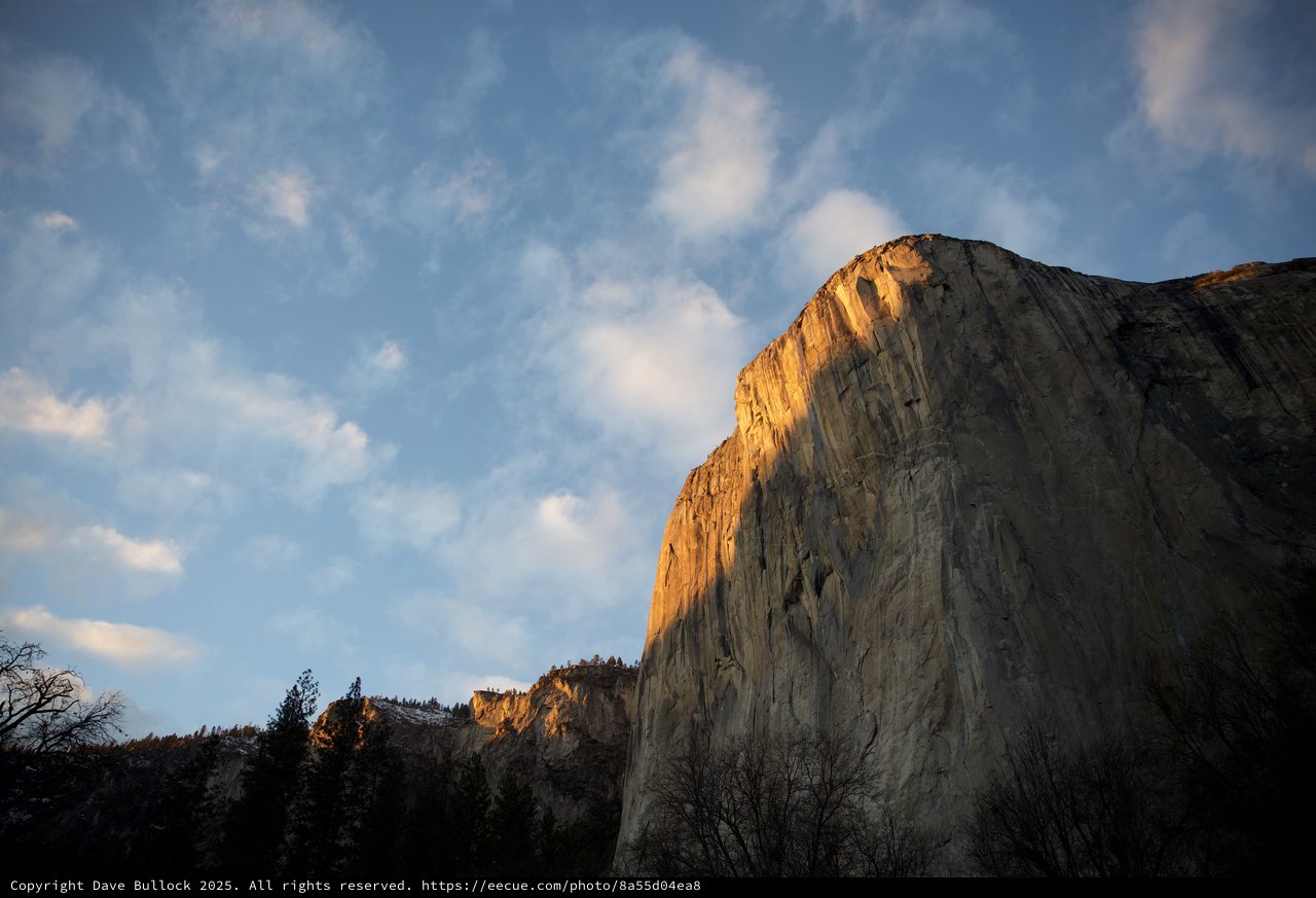 El Capitan Bathed in Golden Sunset Light
