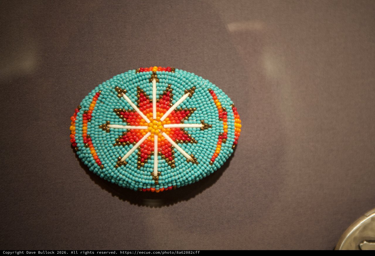 Native American Beaded Medallion with Geometric Star Design