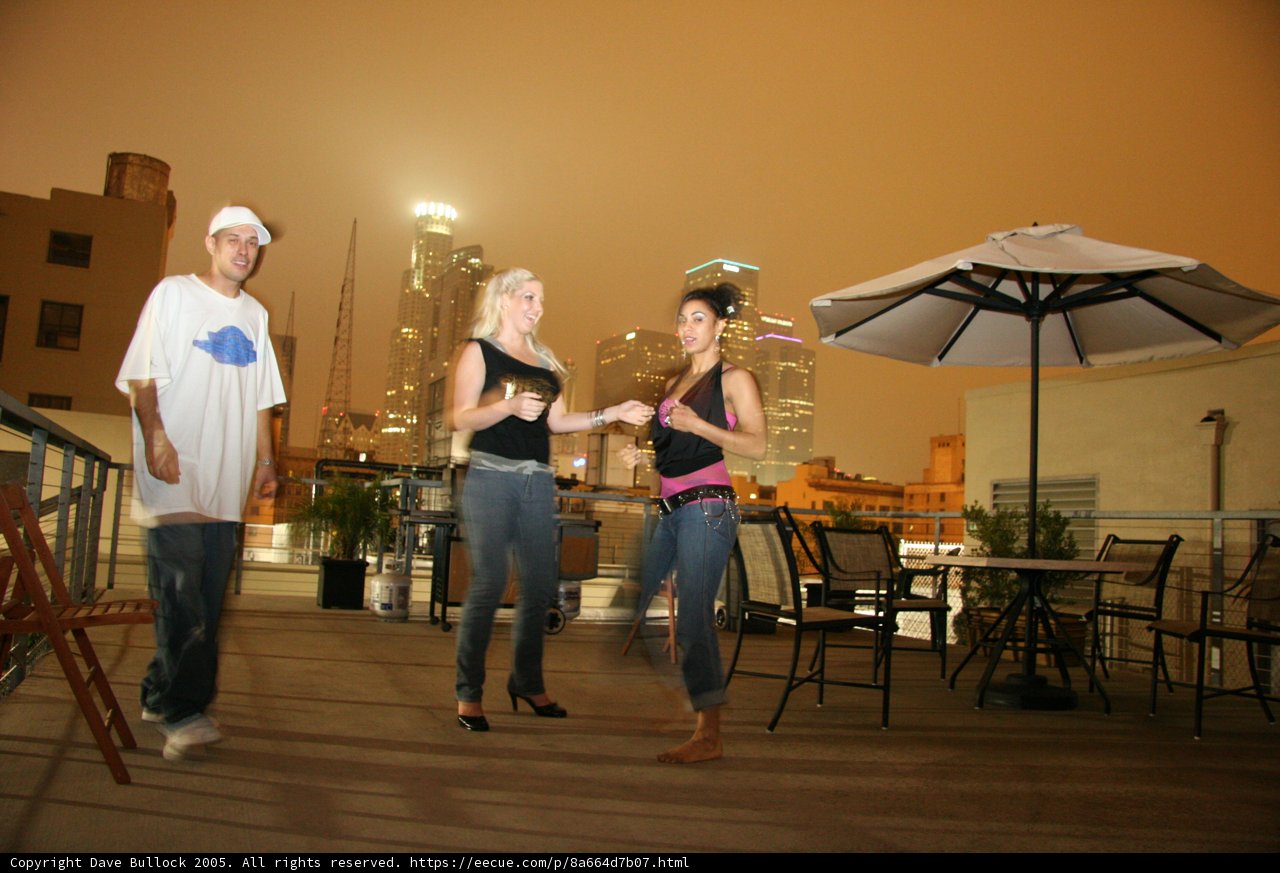 Three Friends on a Rooftop
