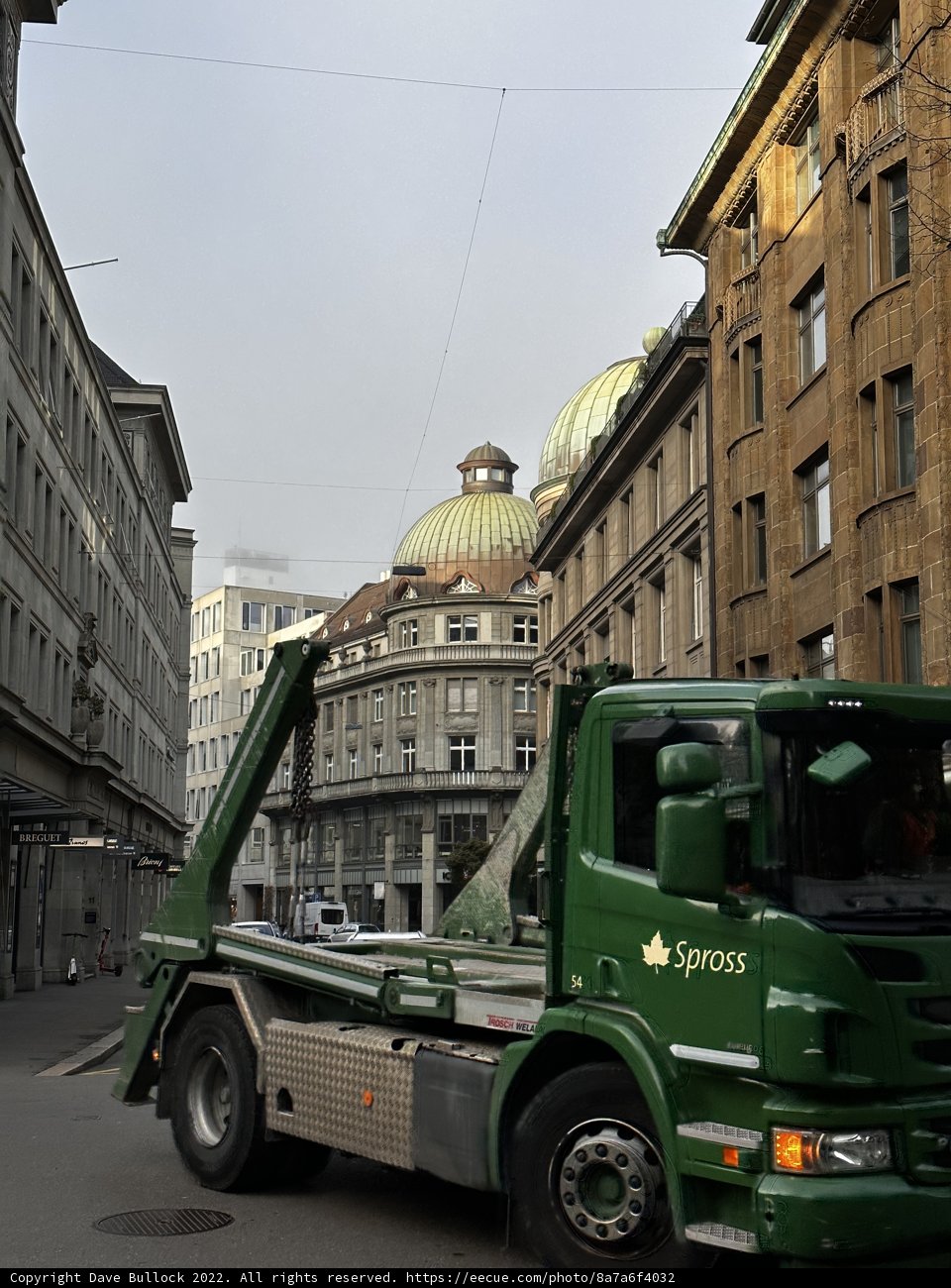 Big Green Truck in the City