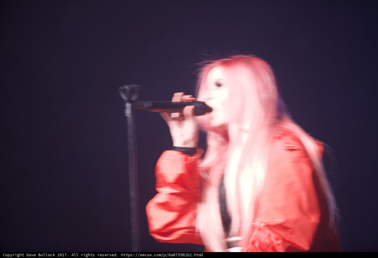 Pink-haired performer at Coachella