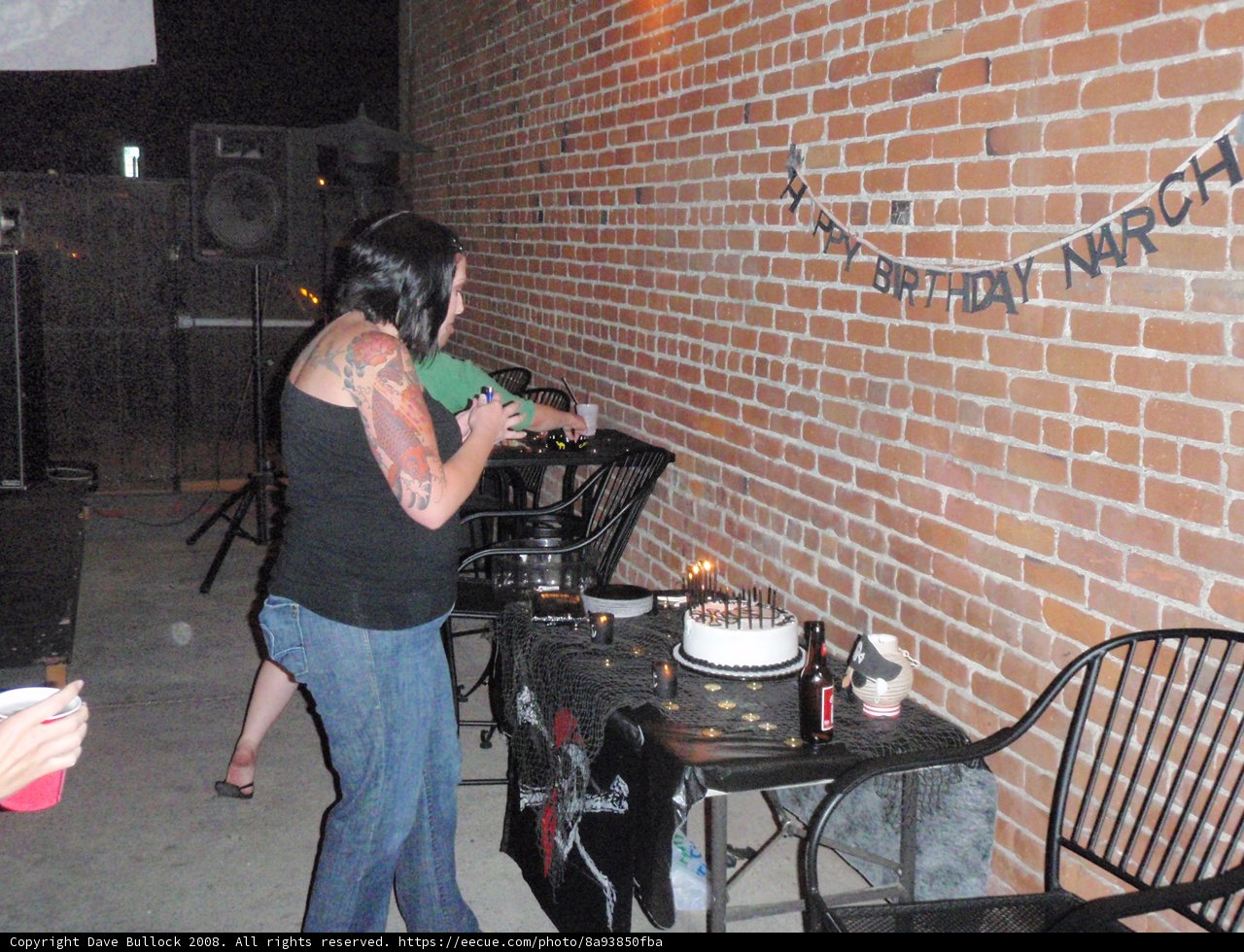 Tattooed Woman Celebrates Nate's Birthday