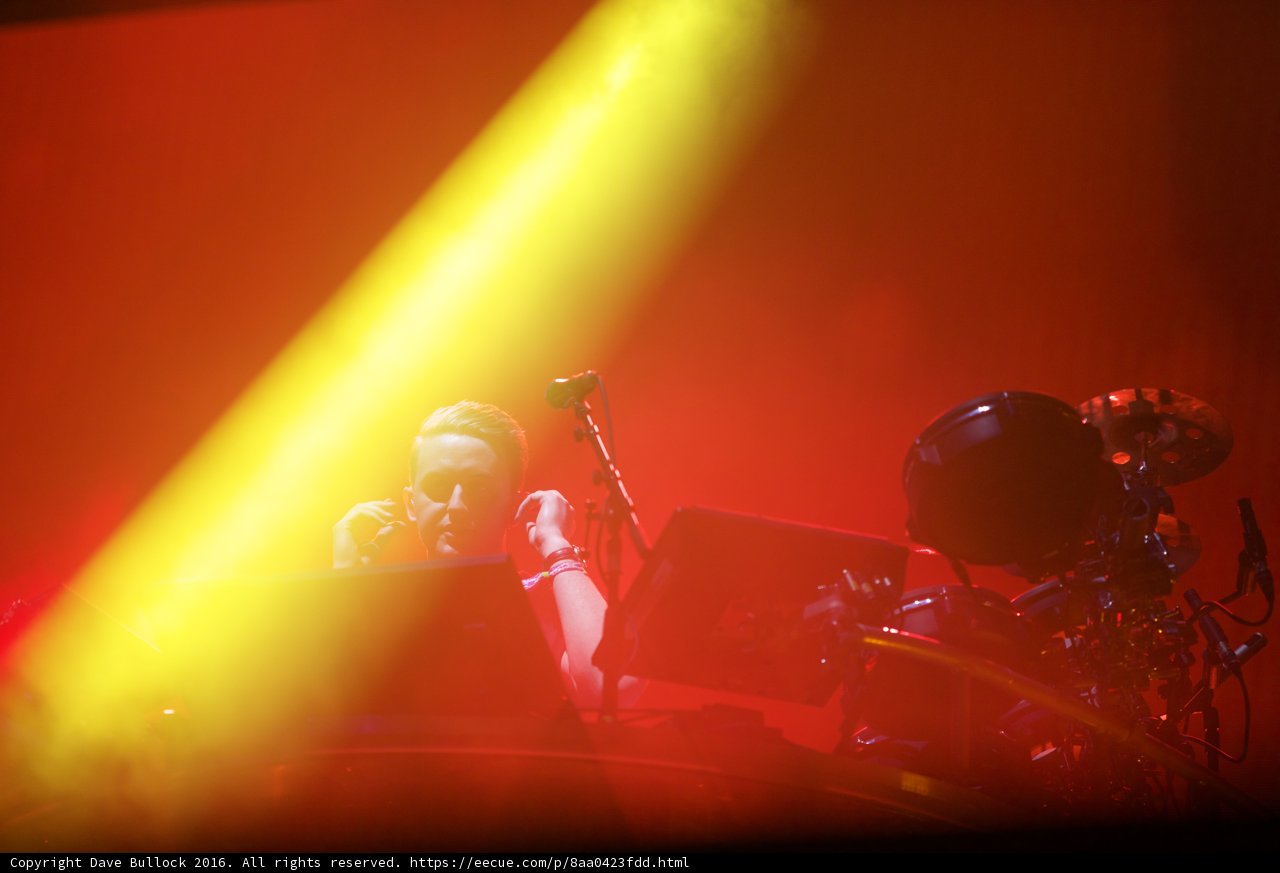 Yellow Spotlight on Entertainer at Coachella