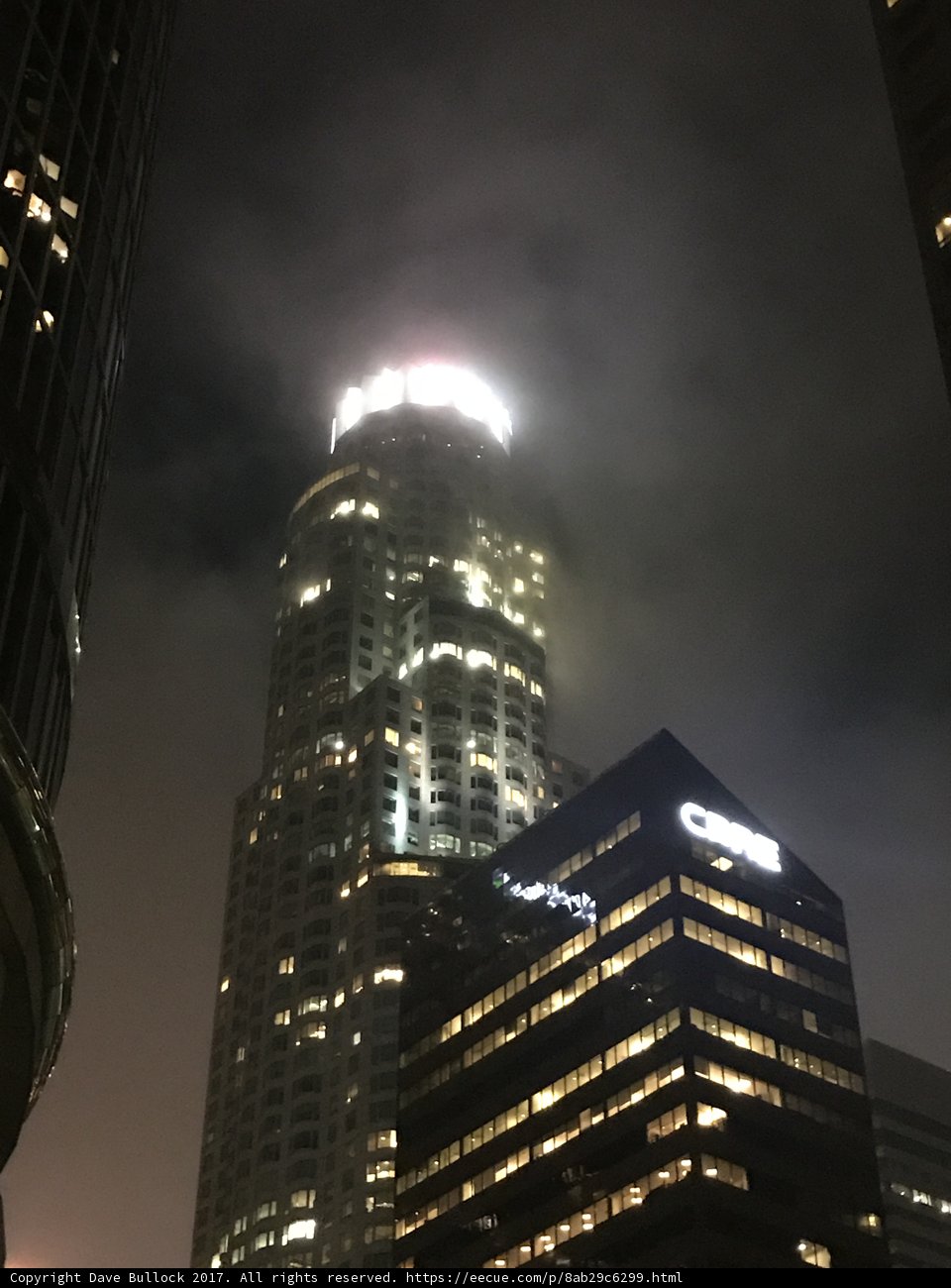 Illuminated Skyscraper in Downtown LA