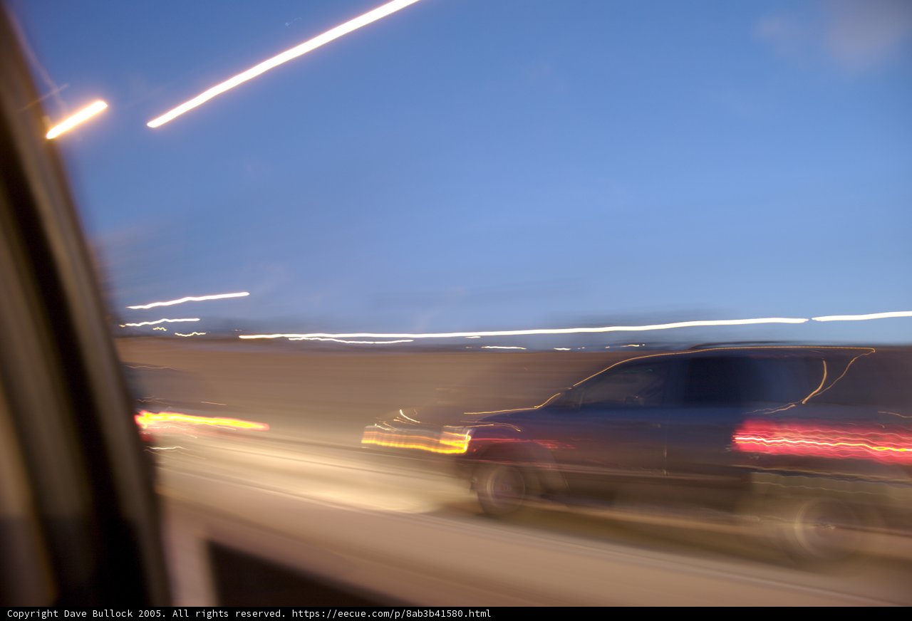 Blurred Wheels on the Open Road