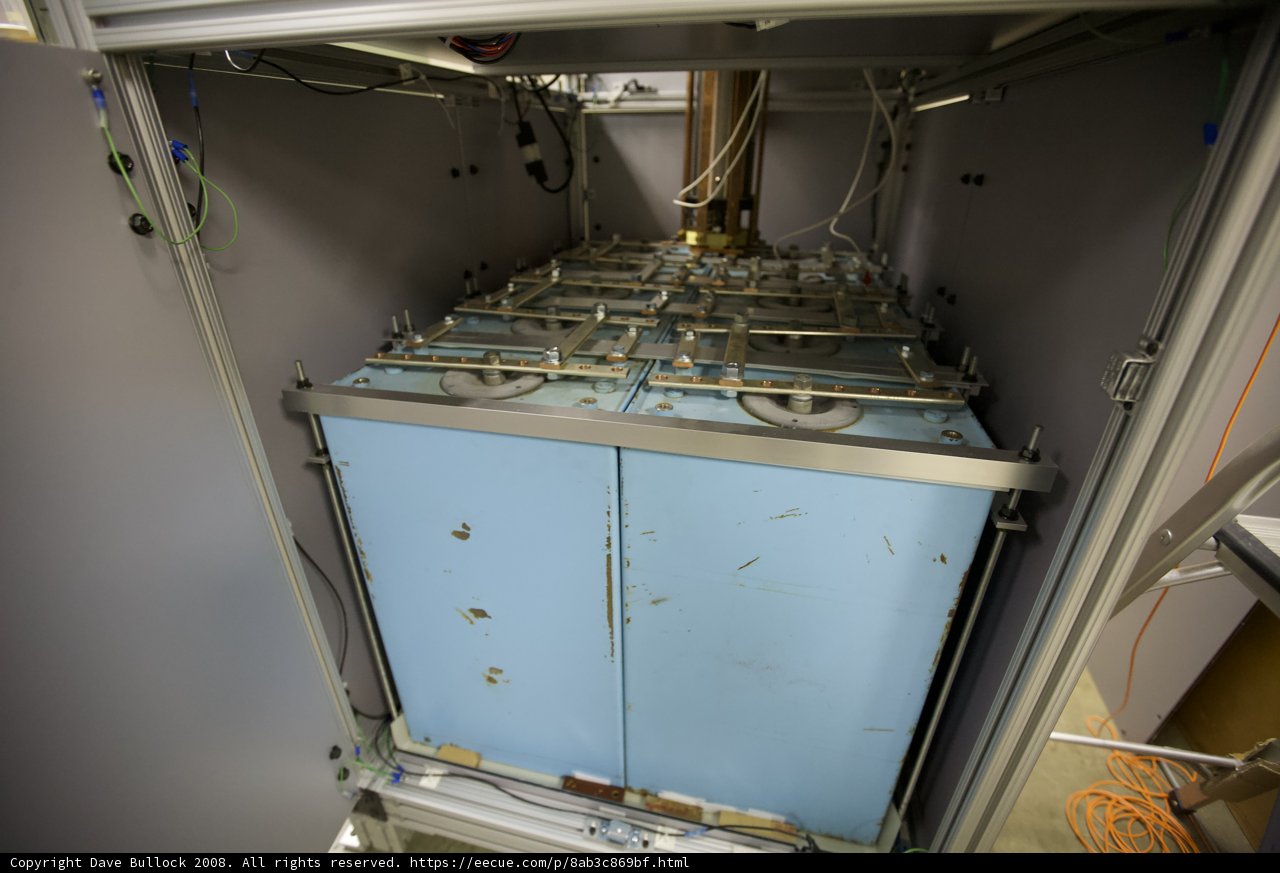 Blue Cabinet with Electrifying Wires