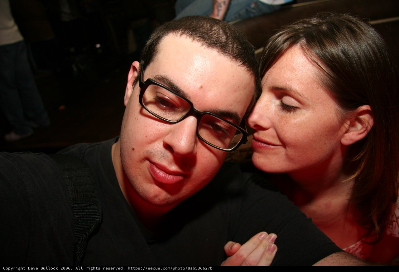 Intimate Moment Between Two Friends at a Nightclub