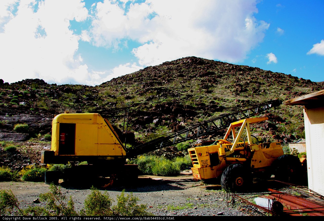 Yellow Bulldozer at the Mountain Range