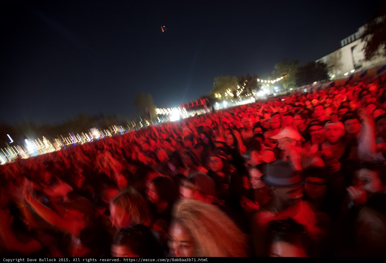 FYF Fest Massive Crowd Red Light Festival Lights Night