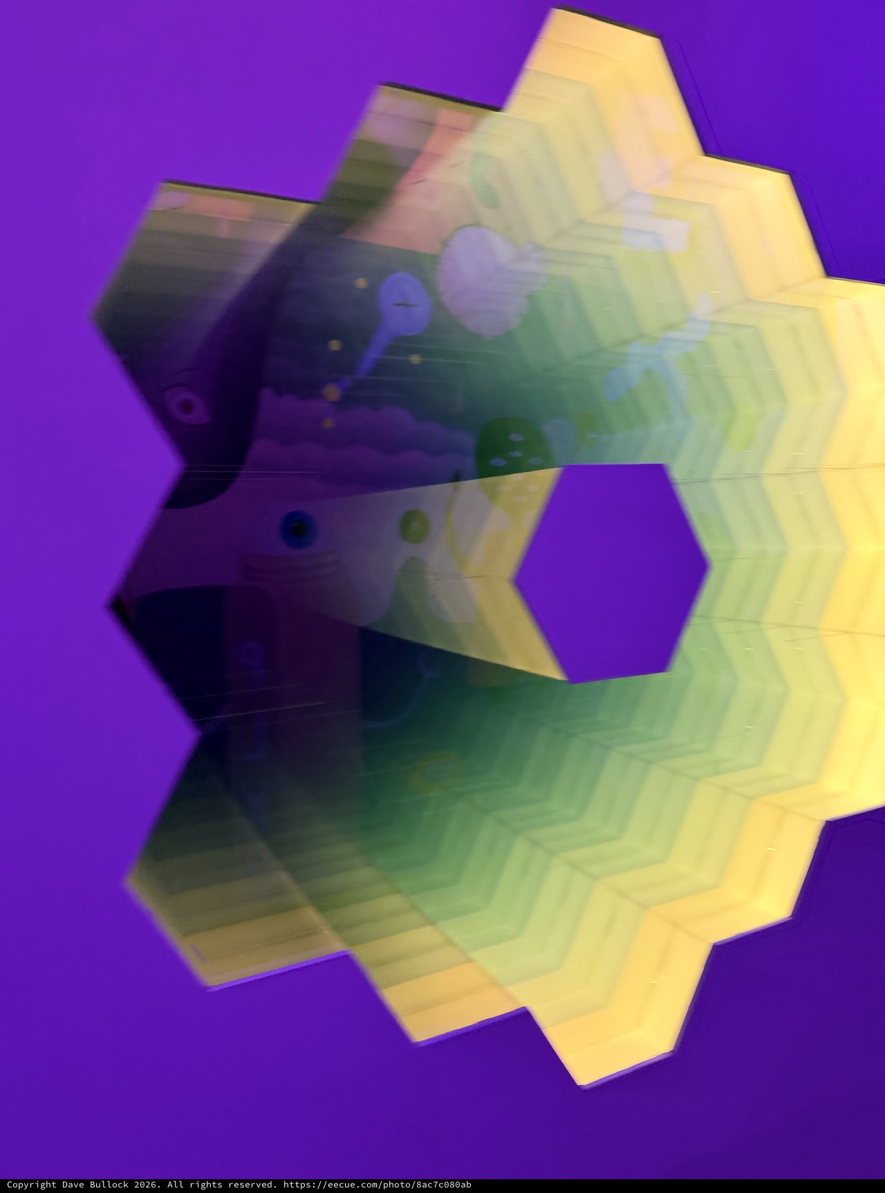 Abstract Hexagonal Portal with Layered Translucent Geometry