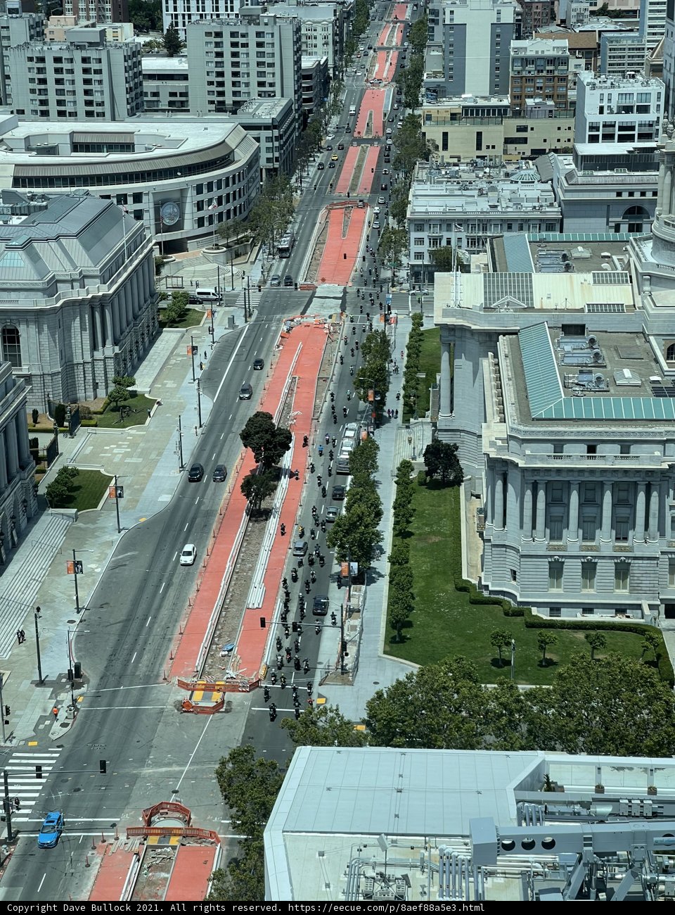 Red Line Road in the Heart of San Francisco