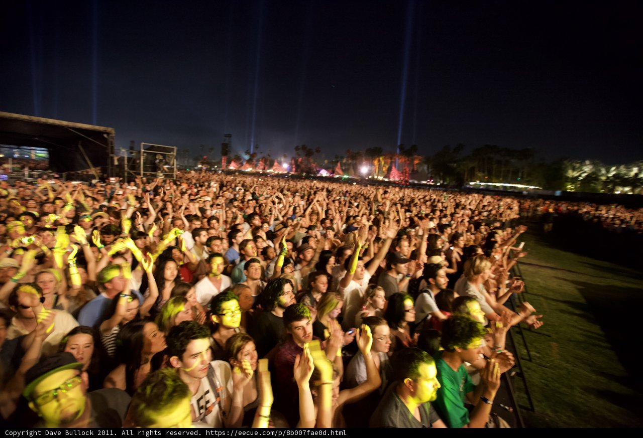 Yellow Painted Crowd Rocks Out at Coachella