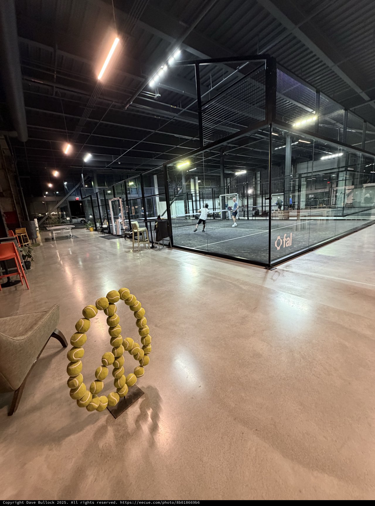 Modern Indoor Padel Tennis Court at Night