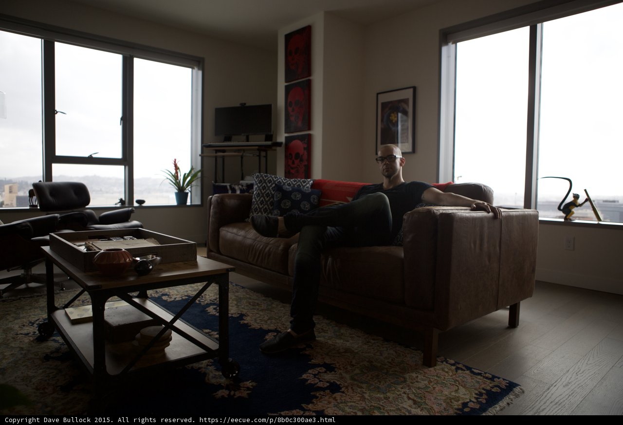 Relaxed on the Leather Sofa