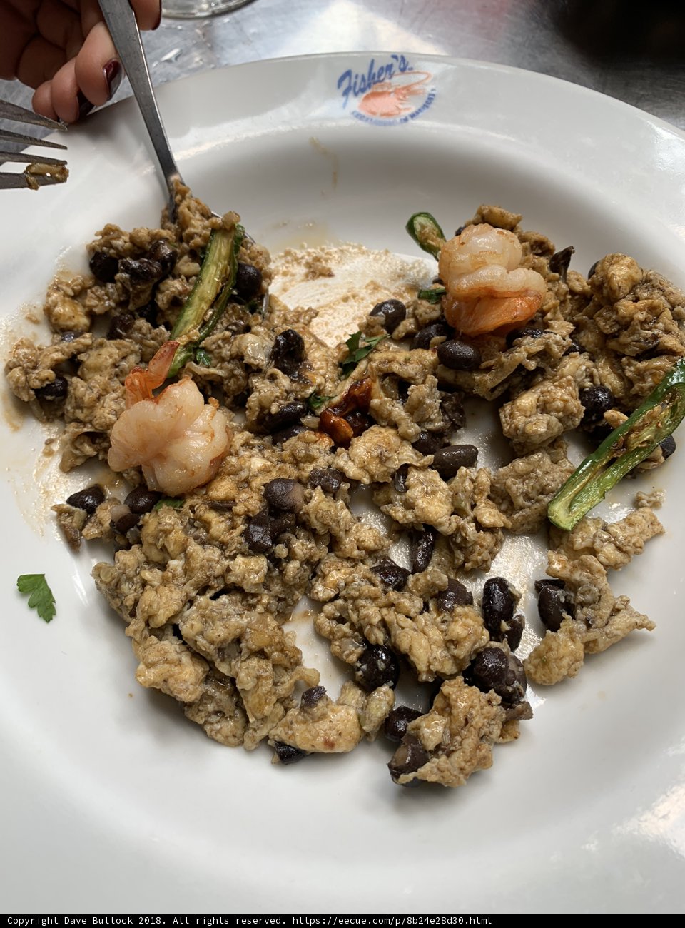 Delicious plate of shrimp and beans