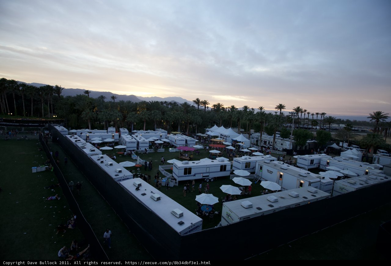 Sunset over Coachella Tents