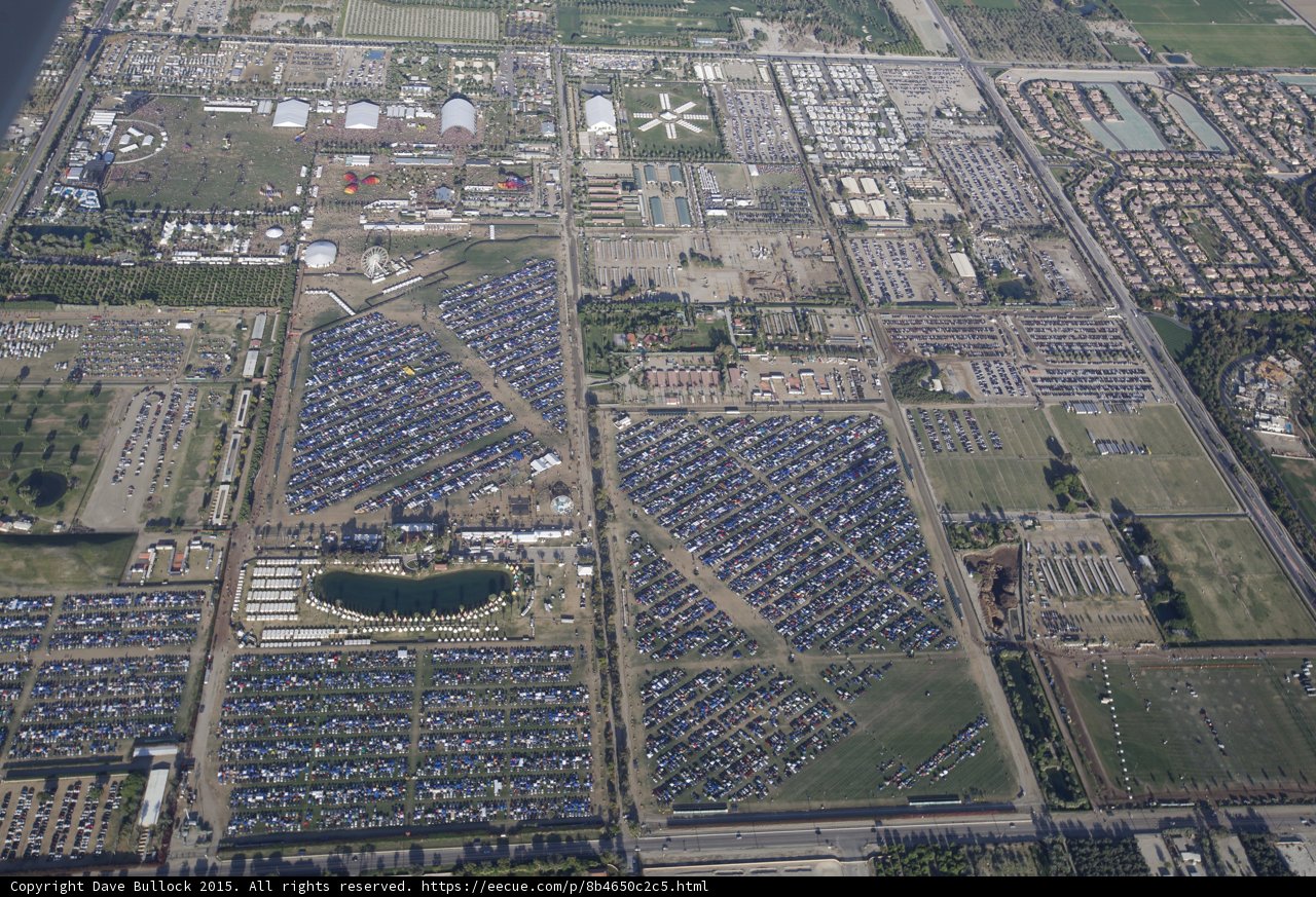Aerial View of Coachella's Parking Lot