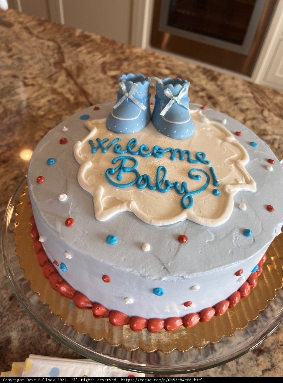 Celebrating with a Blue and White Birthday Cake