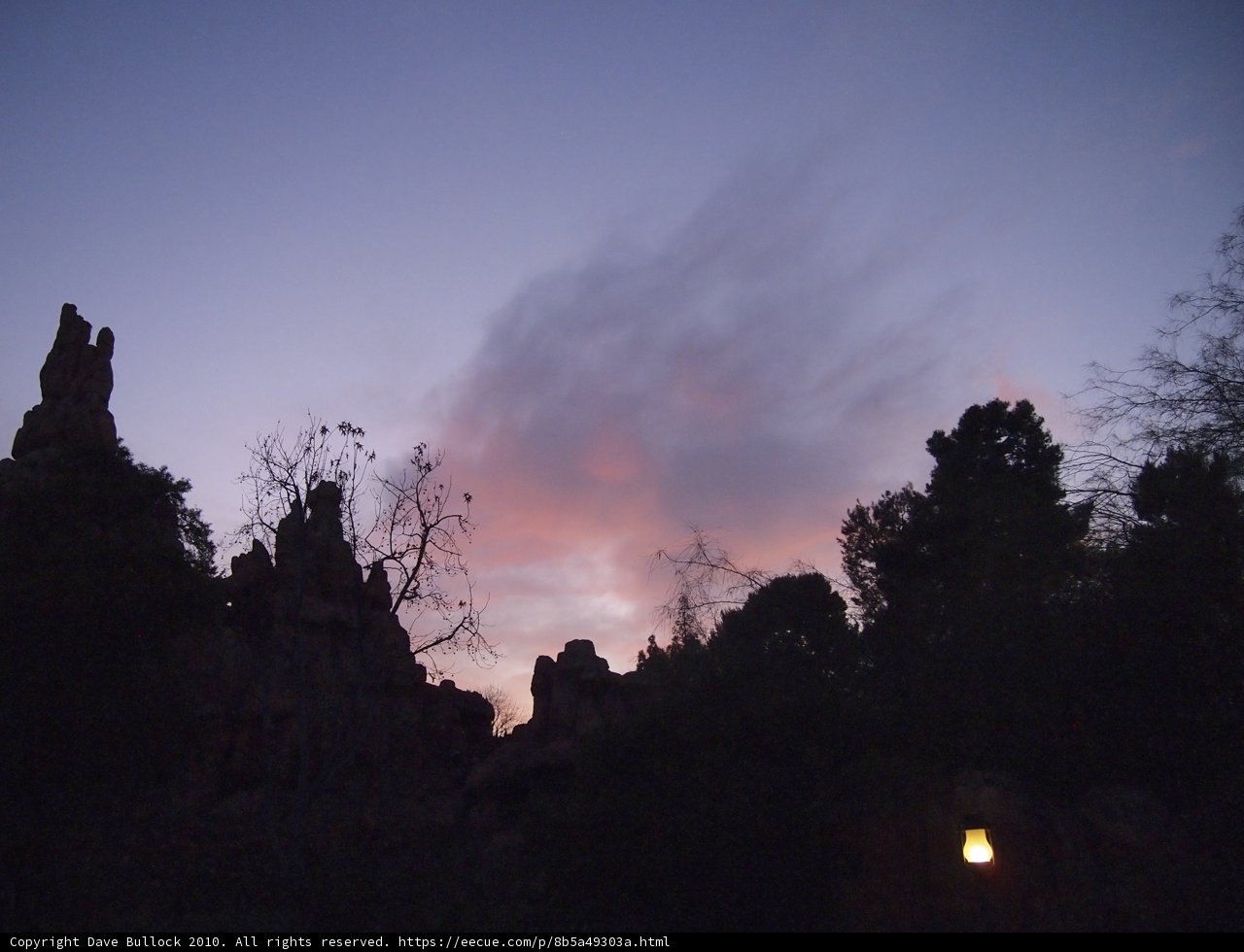 Sunset over the Disneyland Mountains