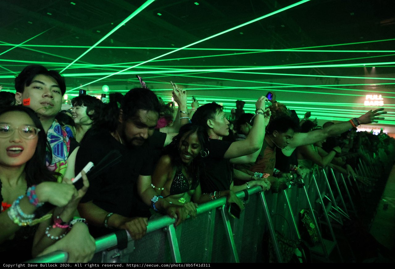 Green Laser Light Show Electrifies Festival Crowd