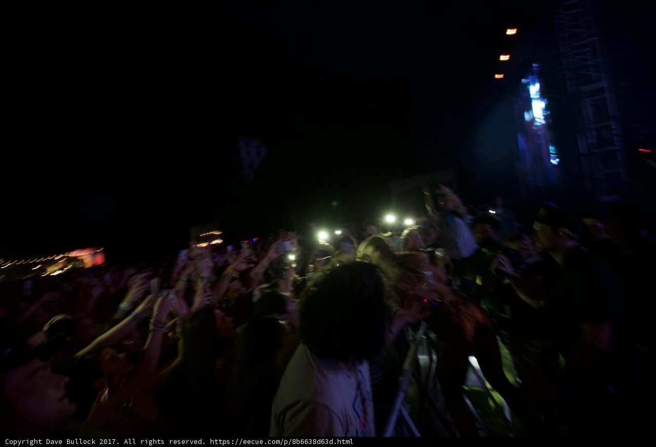 Hands Up in the Night Sky at Coachella