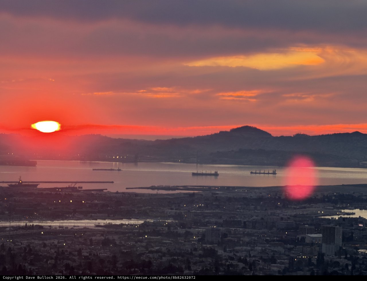 Sunrise Over San Francisco Bay from Oakland Hills