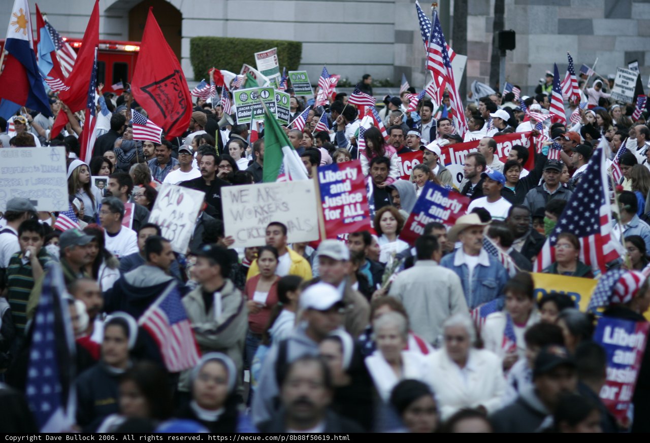 Patriotic Crowd at American Rally