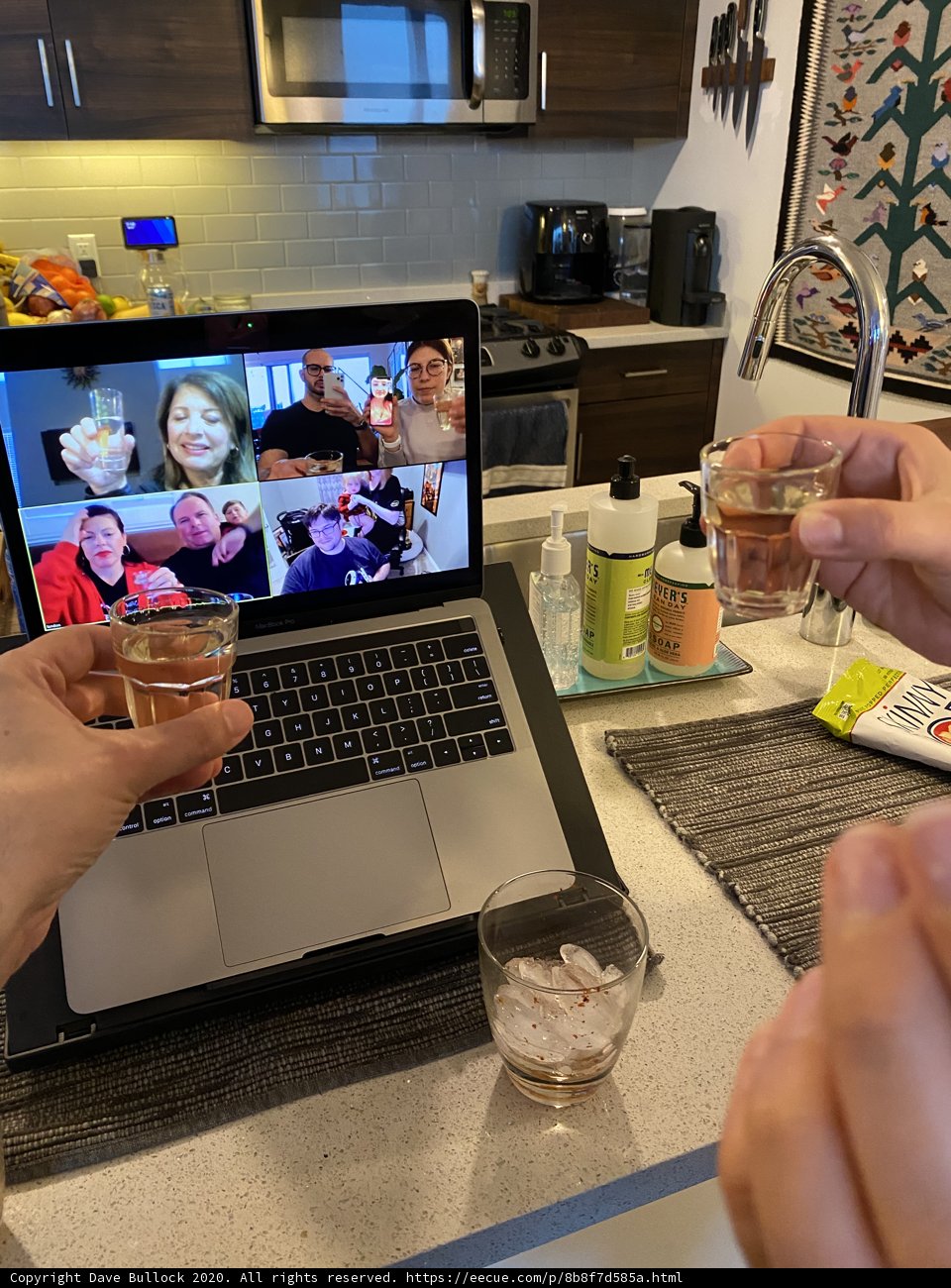 Working from home with a laptop