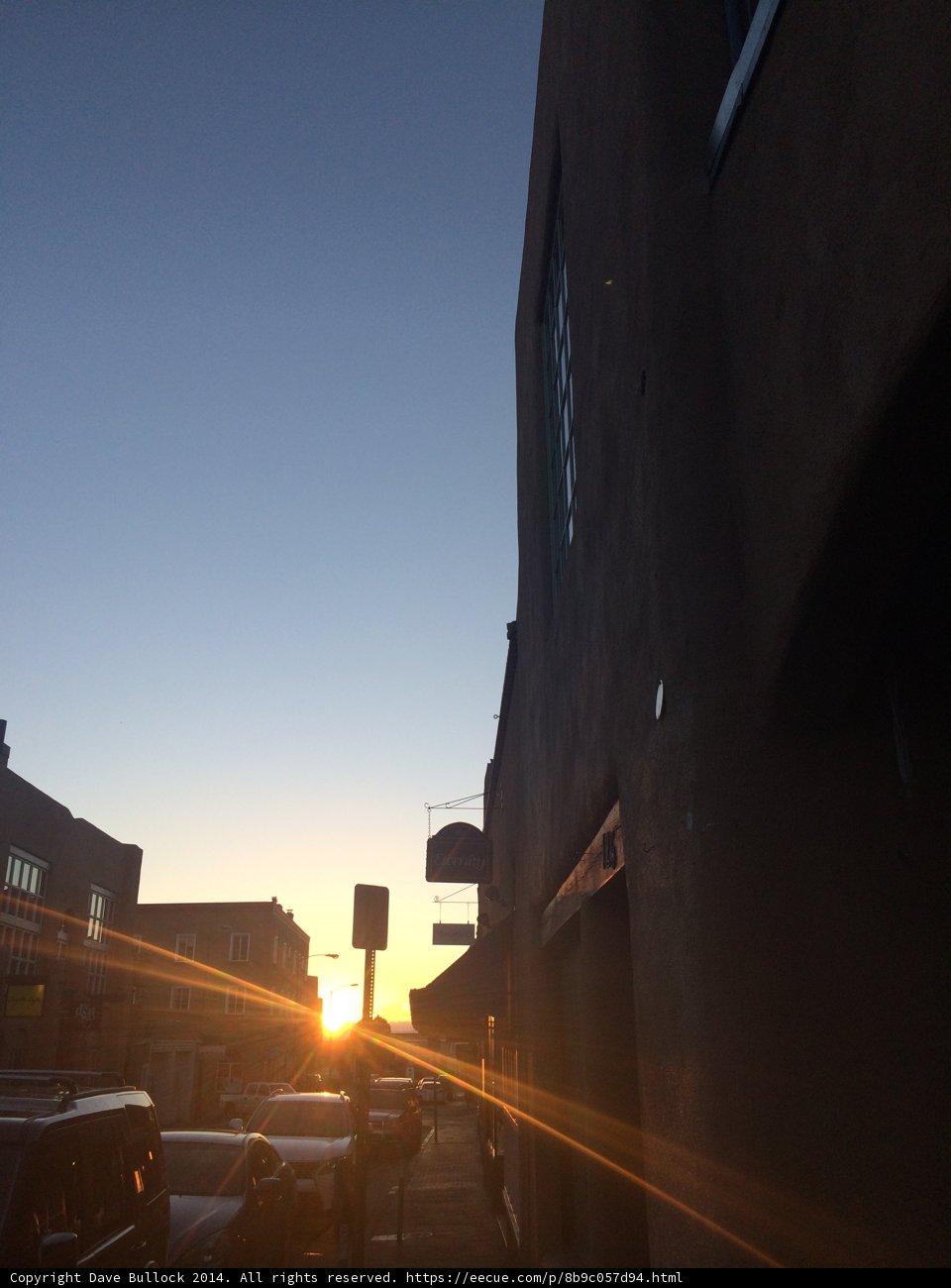 Sunset over Santa Fe Street