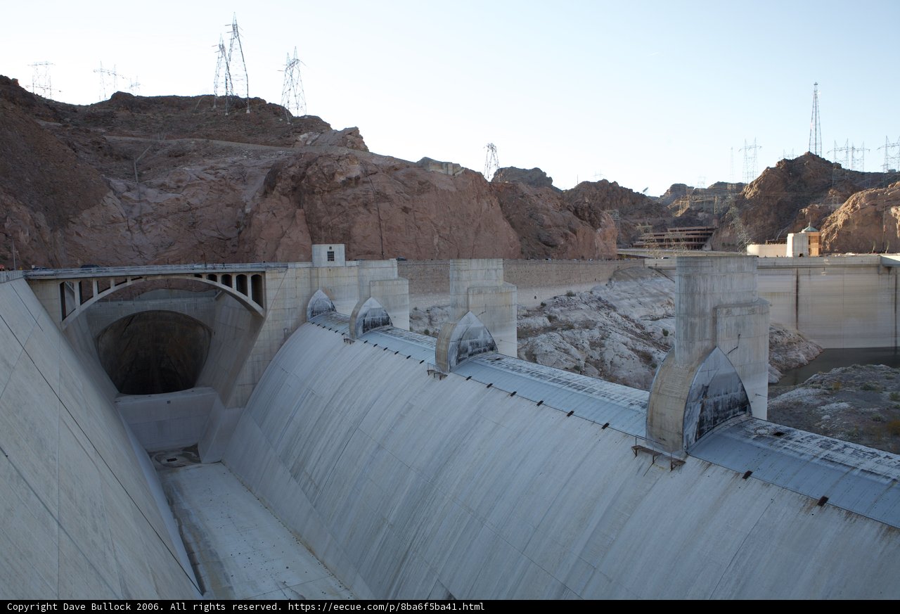 Majestic Hoover Dam in Clear Blue Skies