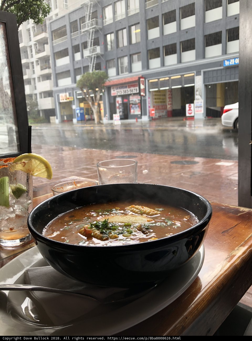 Delicious Meal with Soup and Plate of Food