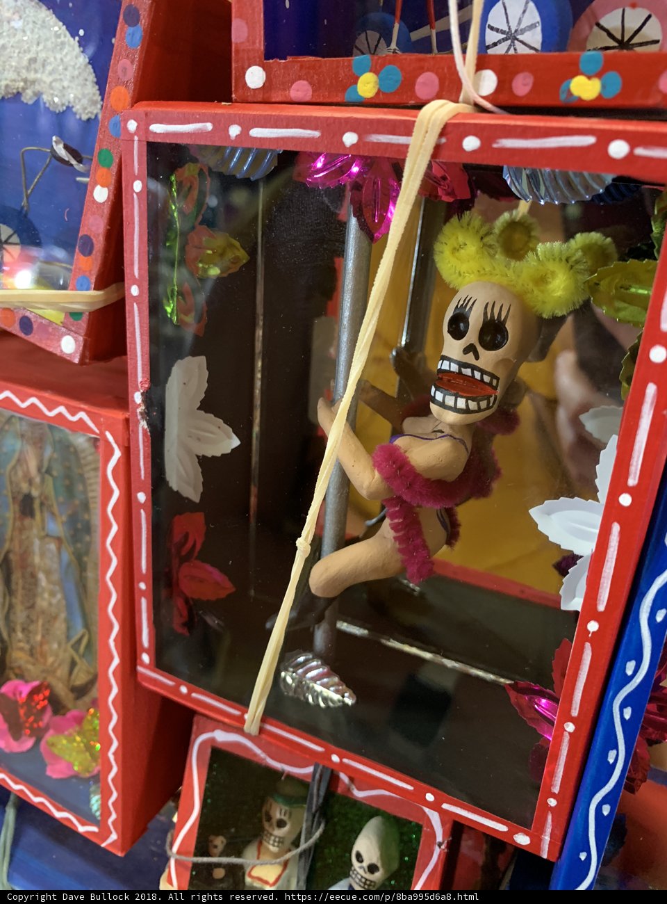 A Colorful Display of Day of the Dead Figurines