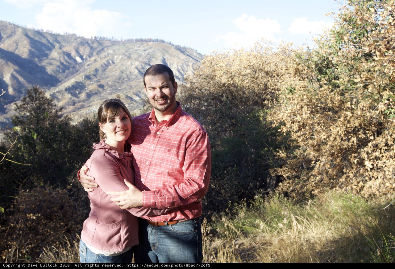 Couple Embracing in Angeles Crest Mountain Wilderness