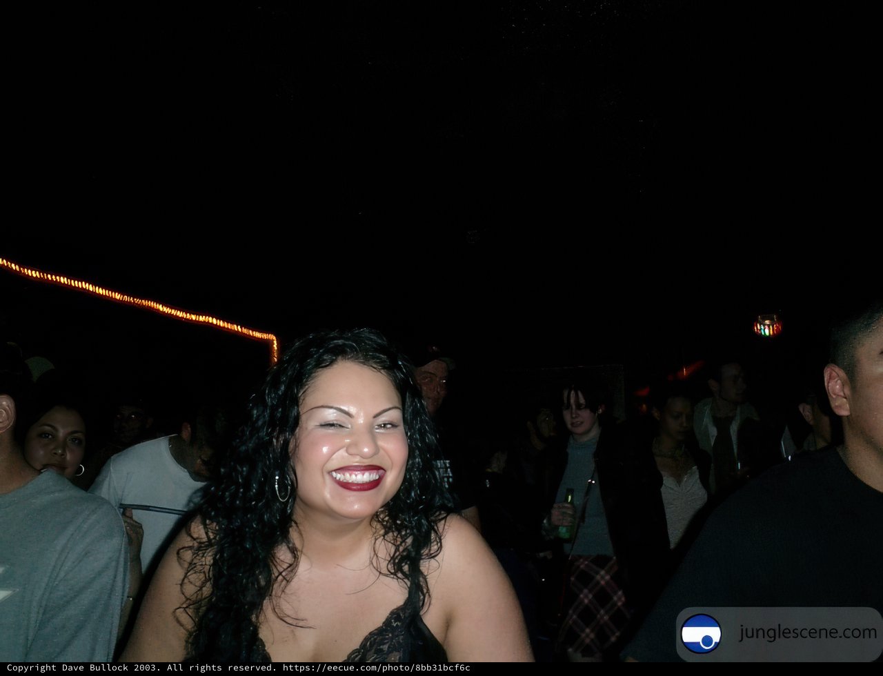 Smiling Bride at Night Club Party