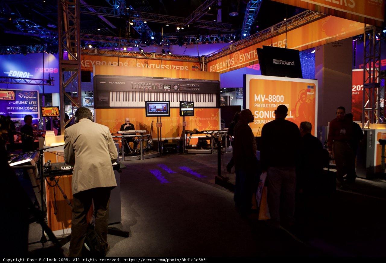 Display of Musical Instruments and Electronics at NAMM Convention
