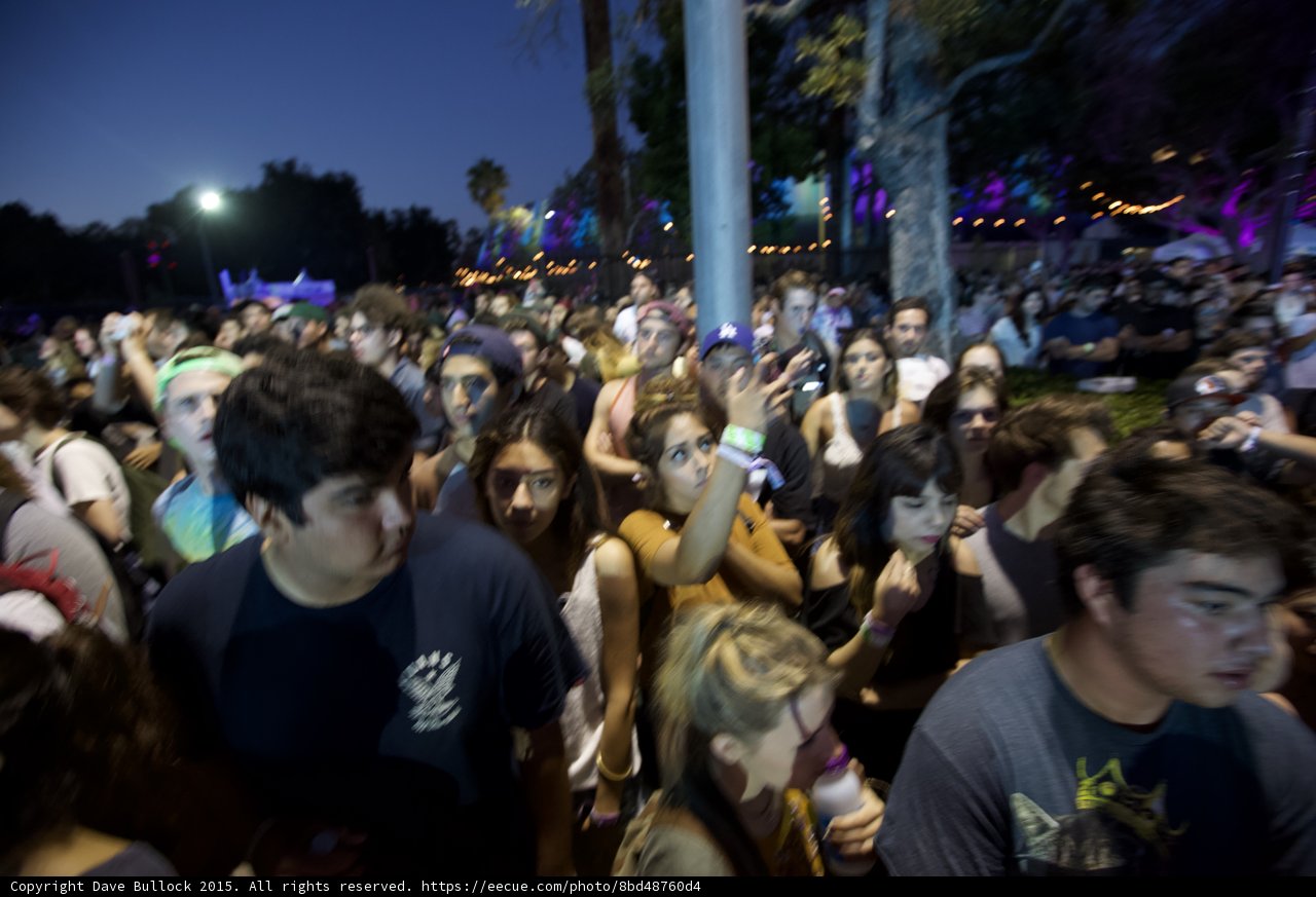 Crowd Night Motion Blur Moon LA Cap