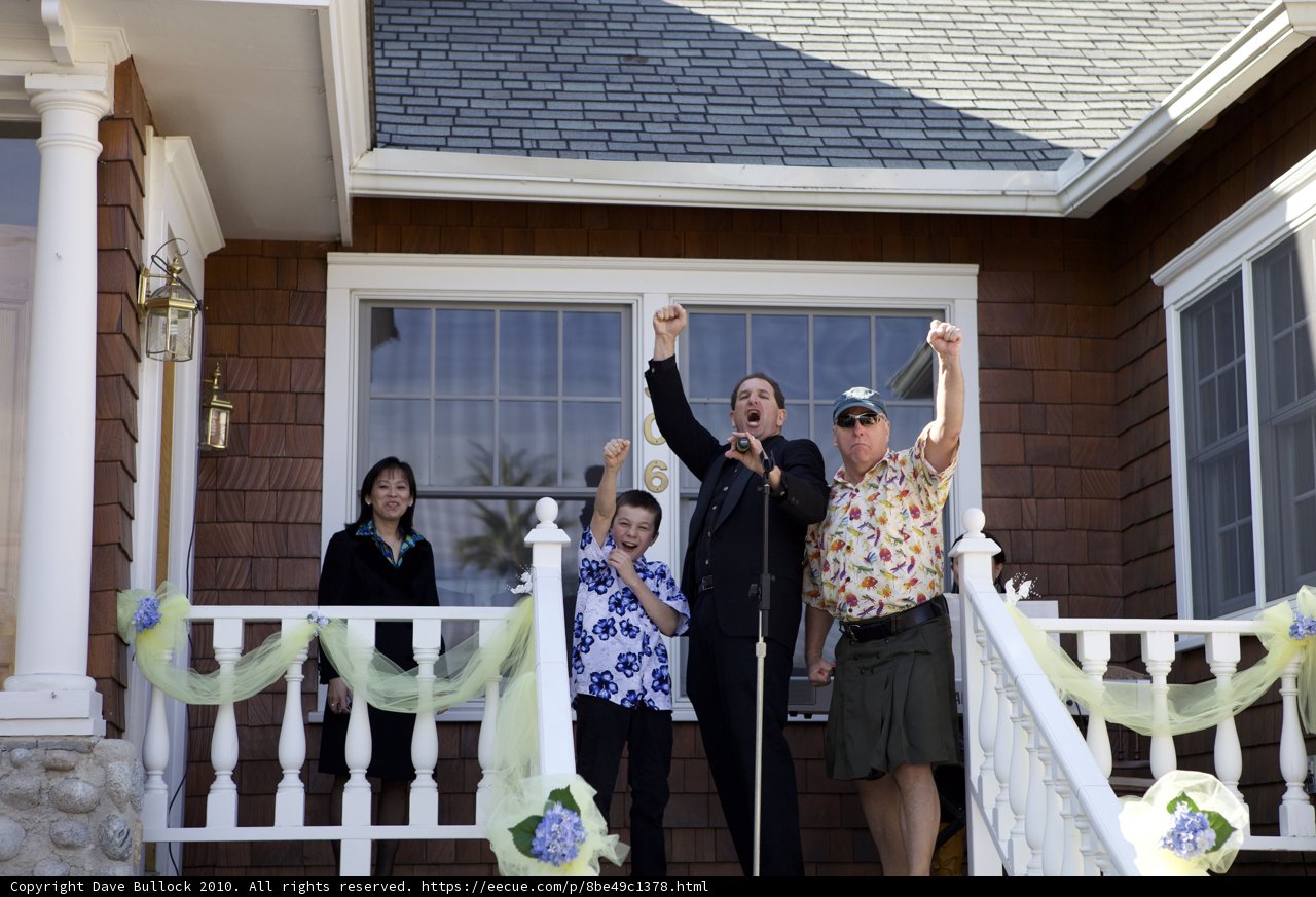 The Wedding Party on the Porch