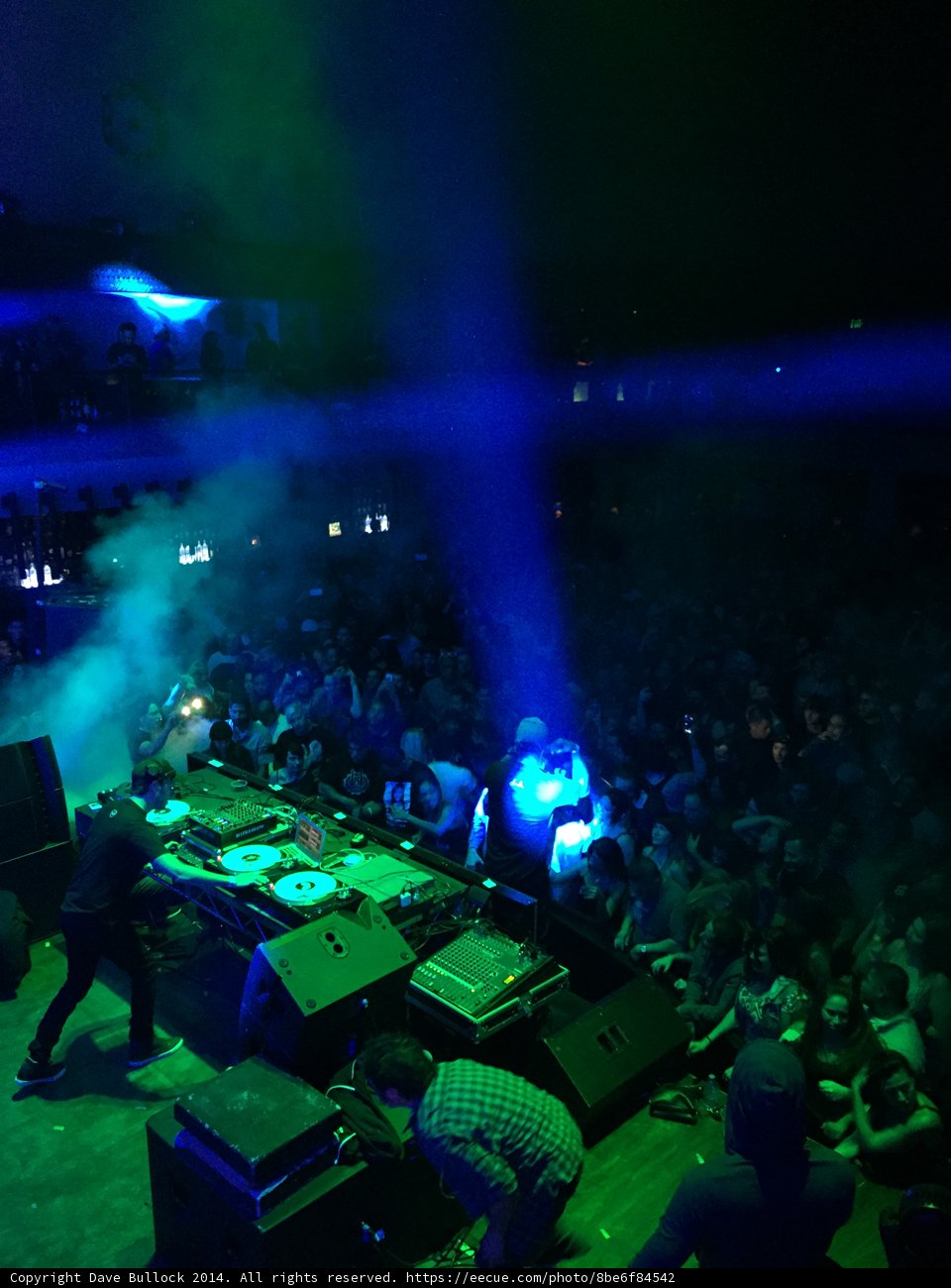 Blue and Green Lights at Night Club Concert