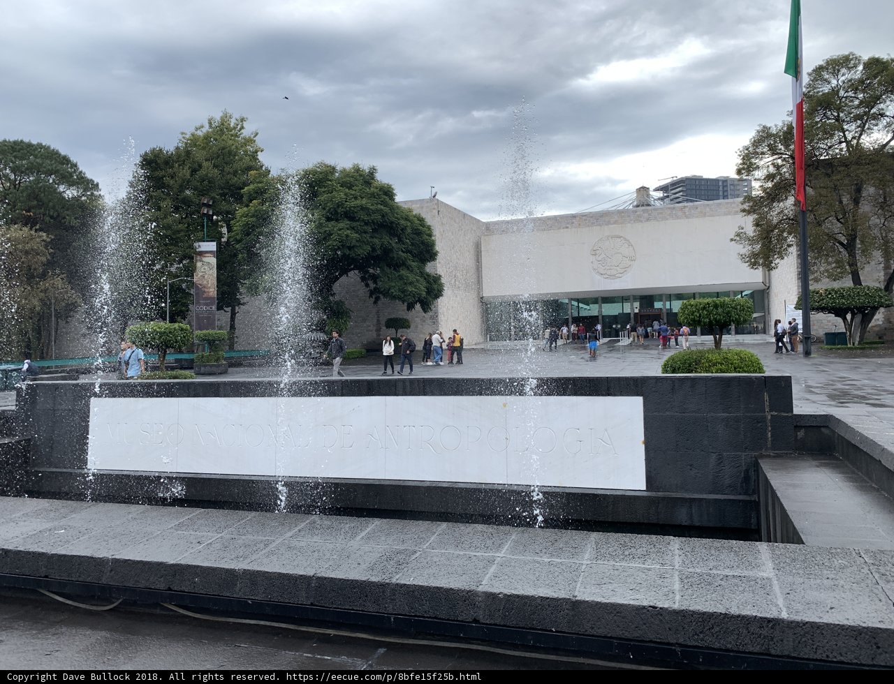 Majestic fountain in front of Mexican national museum