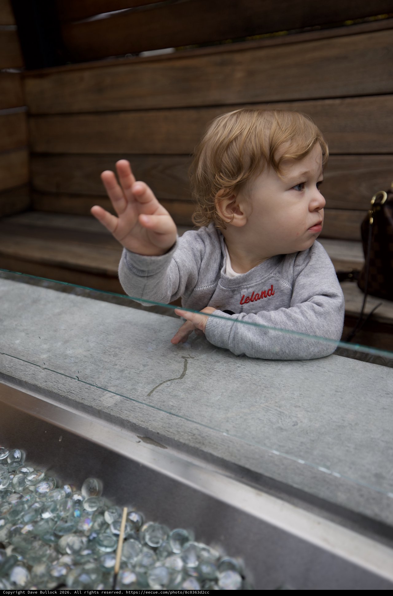 Toddler's Focused Moment at Water Table Play