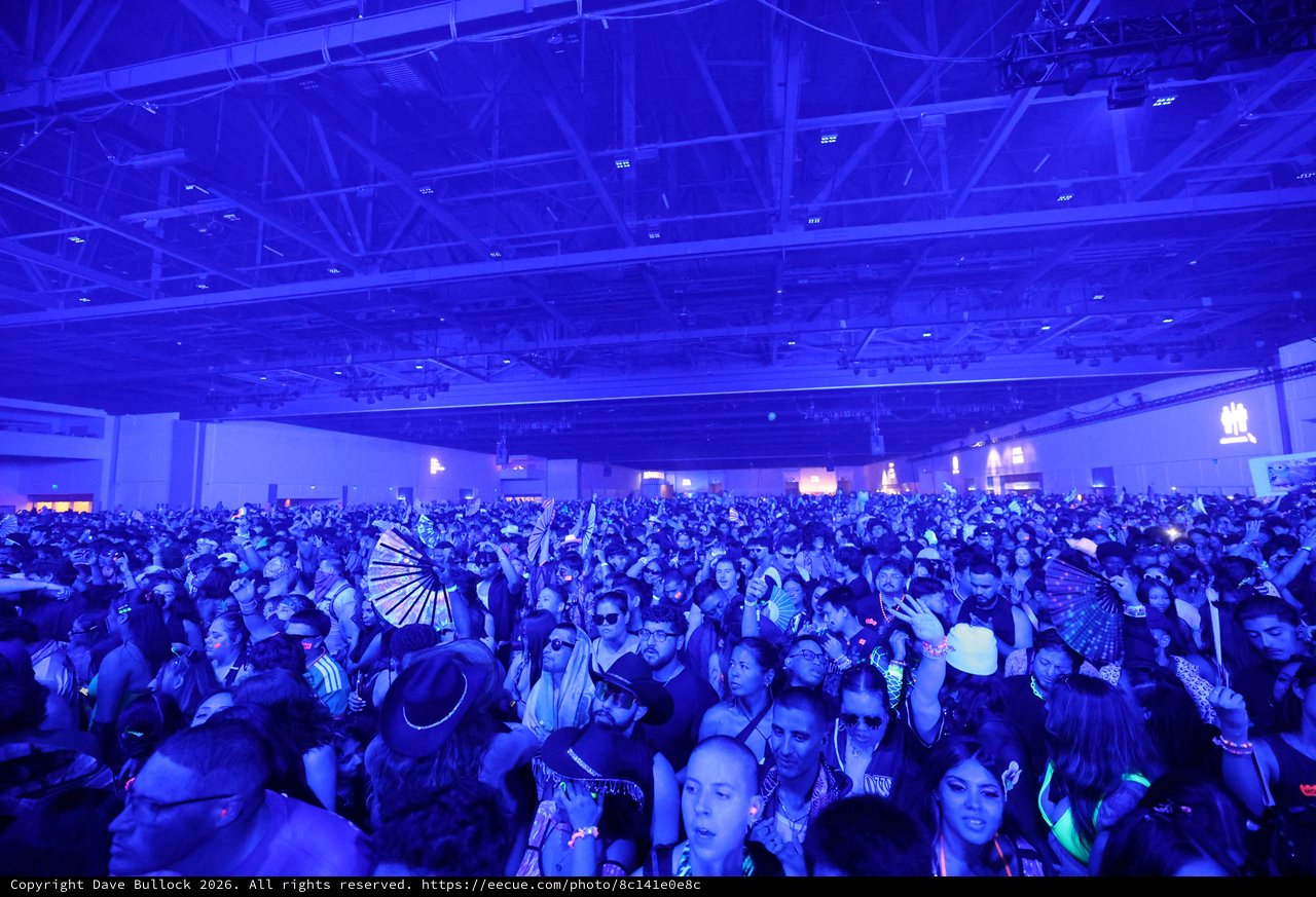 Massive Indoor Crowd Bathed in Blue at Wobbleland 2026