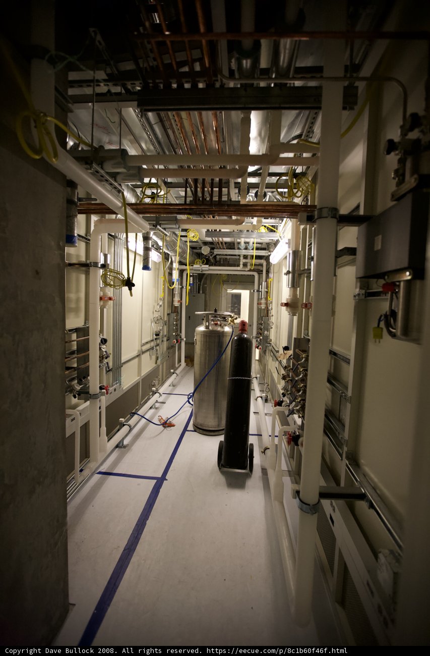 Industrial Hallway with Pipes