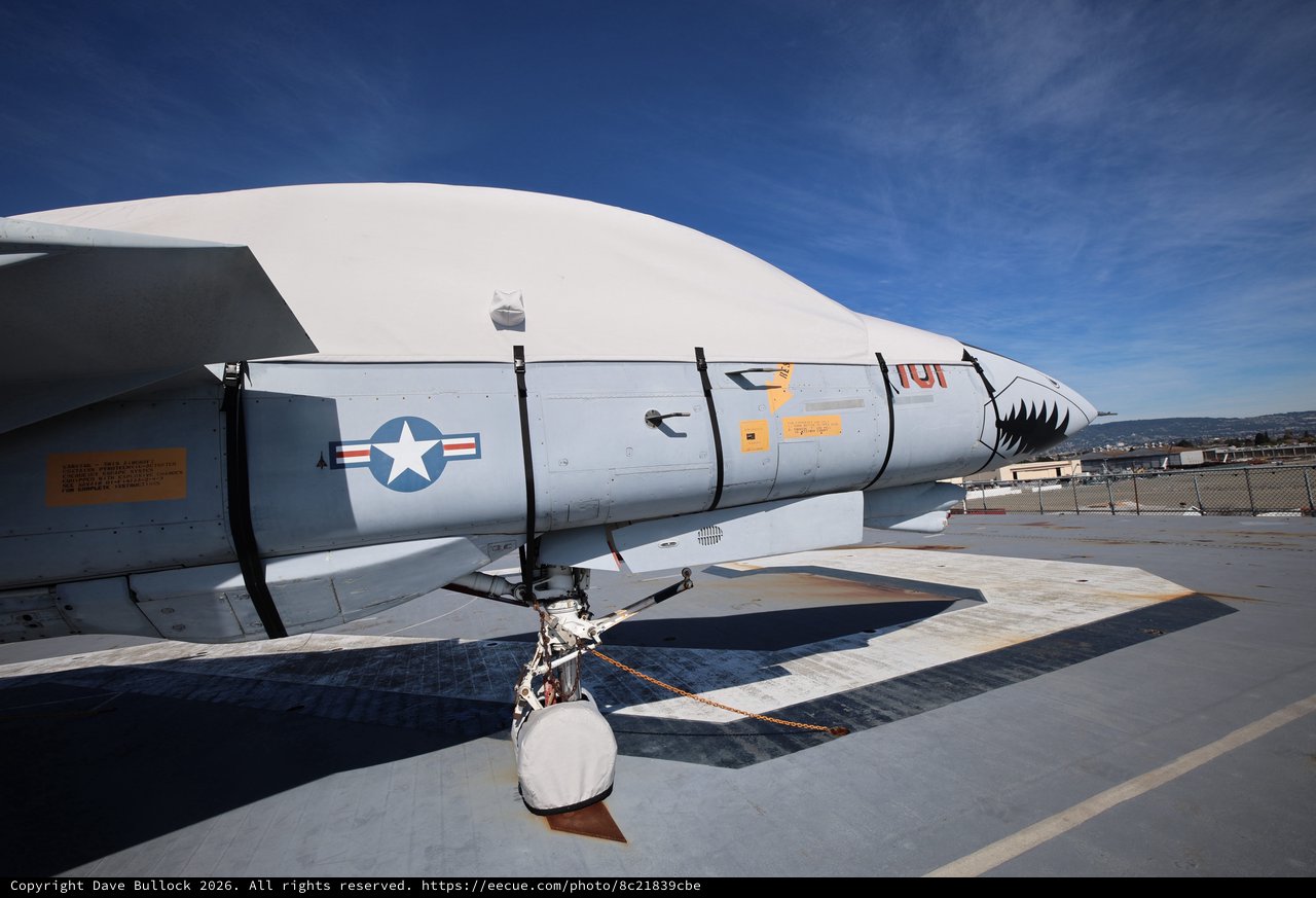 US Navy F-4 Phantom Jet on USS Hornet Deck