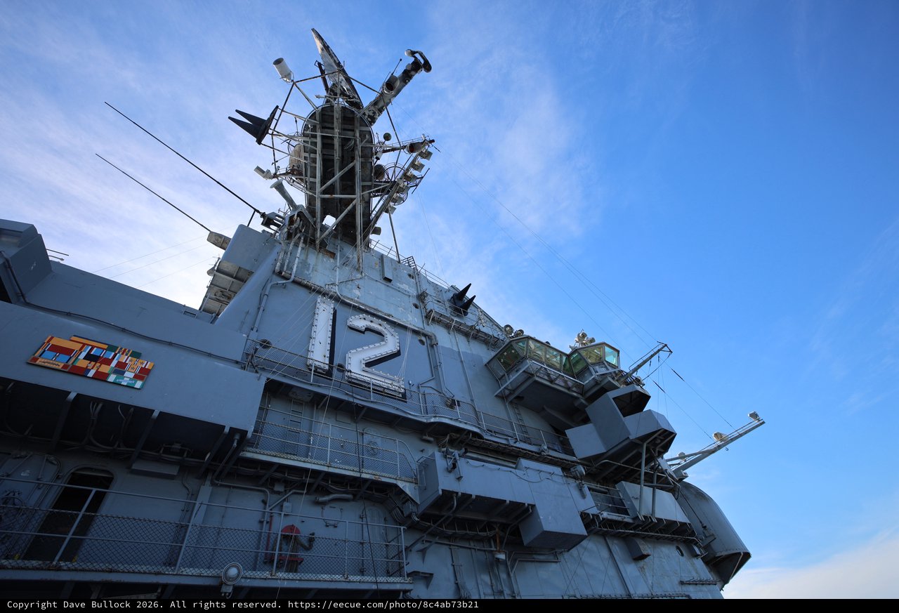 USS Hornet Naval Vessel Superstructure and Communications Tower