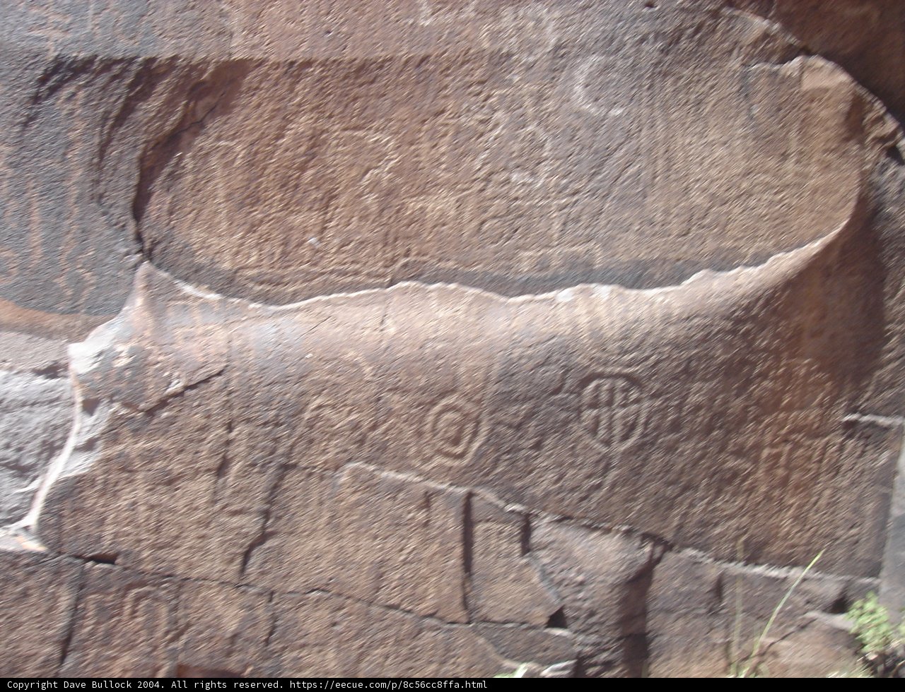 Ancient Carvings on a Slate Rock