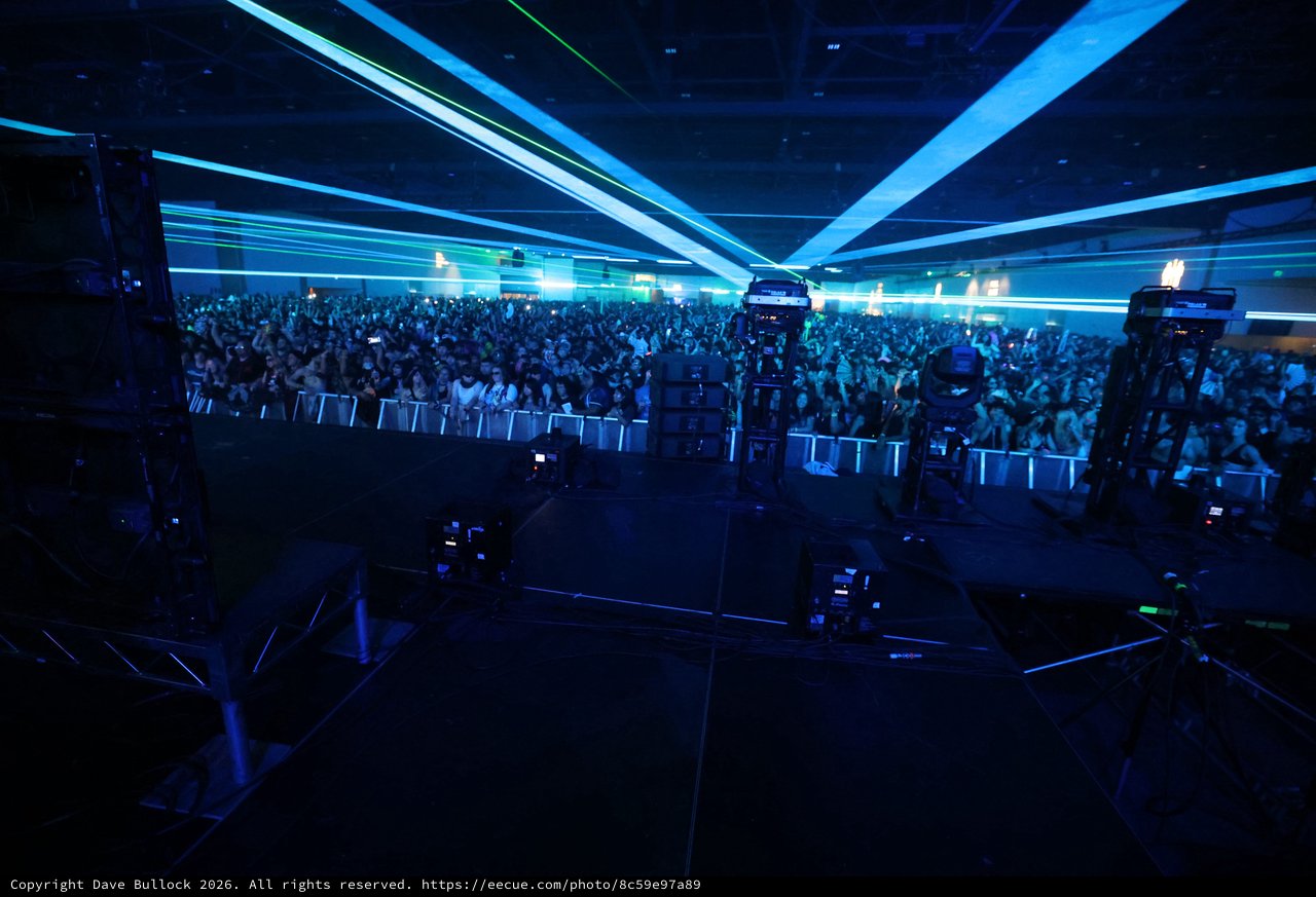 Massive Crowd Electrified by Laser Light Show