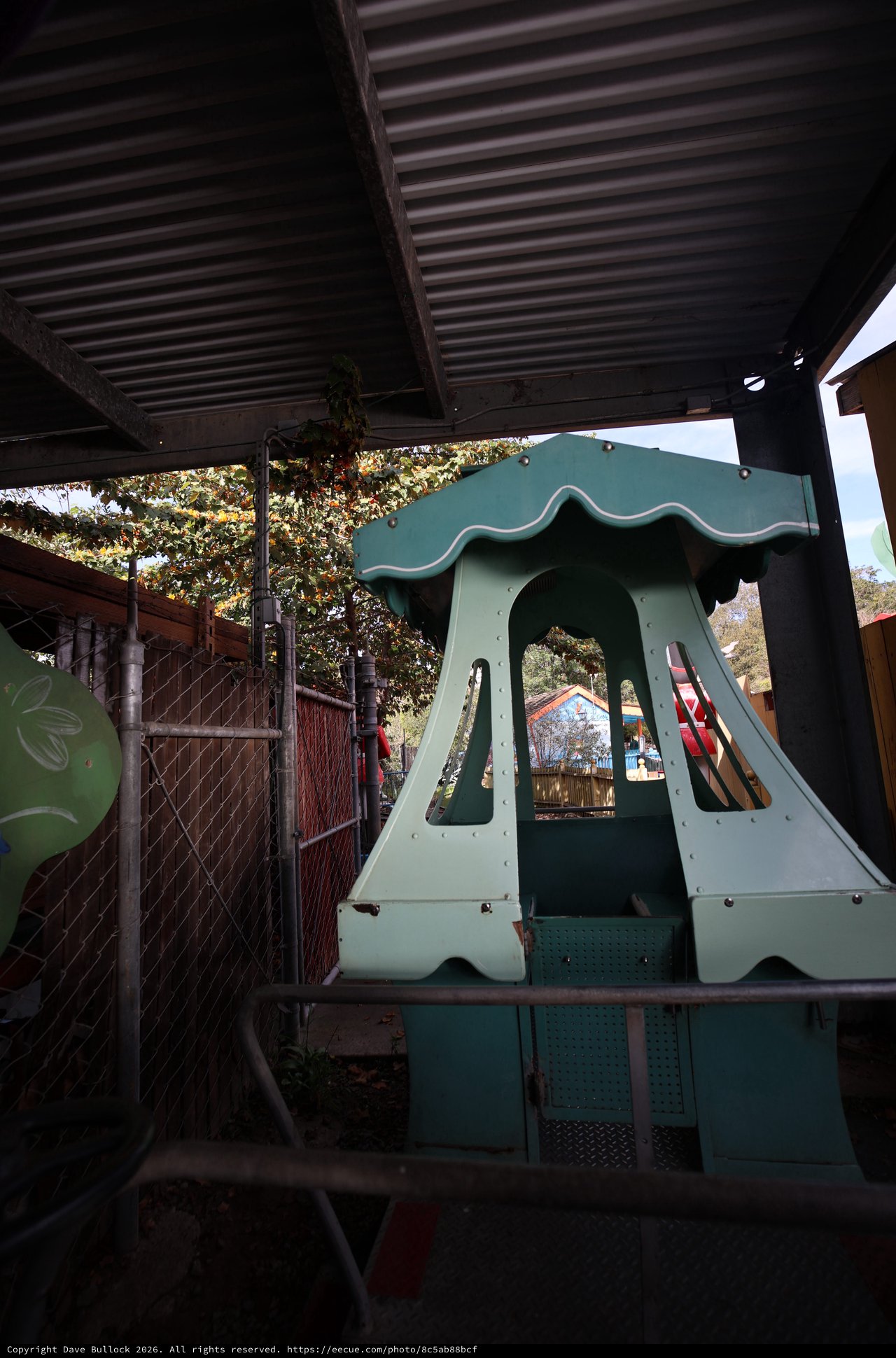 Abandoned Playground Structure Under Covered Shelter