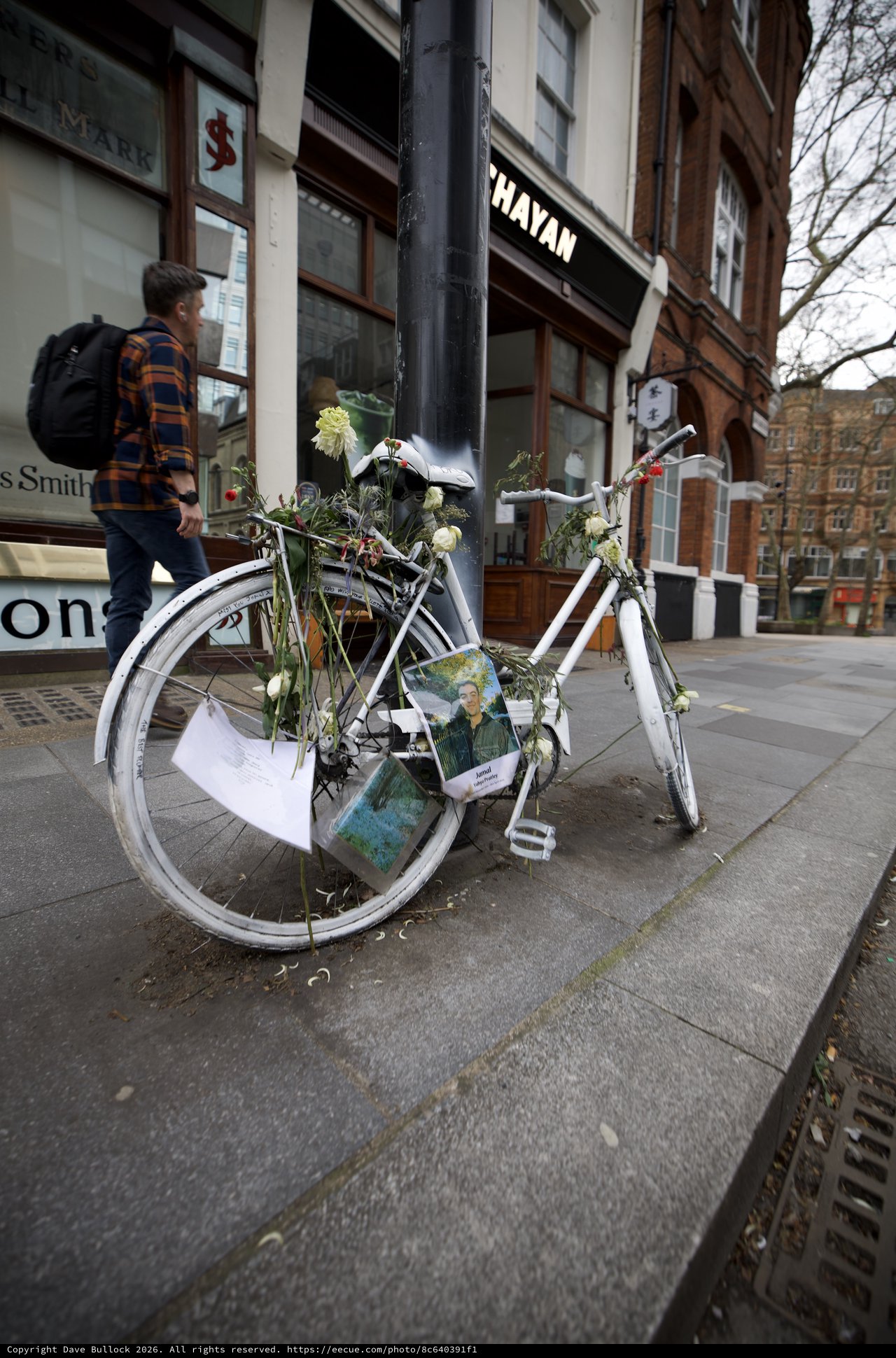 Ghost Bike Memorial on Urban London Street